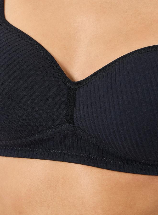 Styli Pack Of 3 - Cotton Comfort Rib Non Wired Padded T-Shirt Bra - Image 5